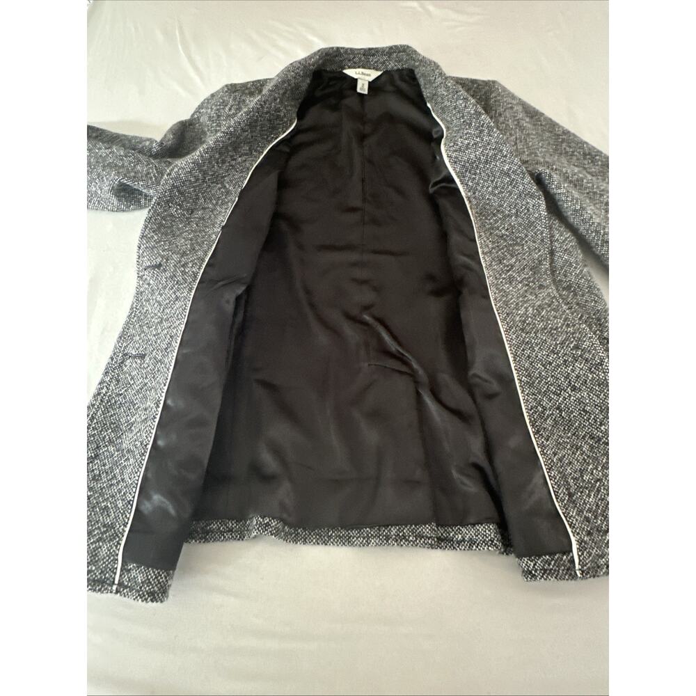 Vintage L.L .Bean Wool Cashmere Gray Tweed Jacket Coat Size 18R - Picture 9 of 11